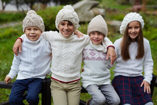 Siblings Posing in Countryside