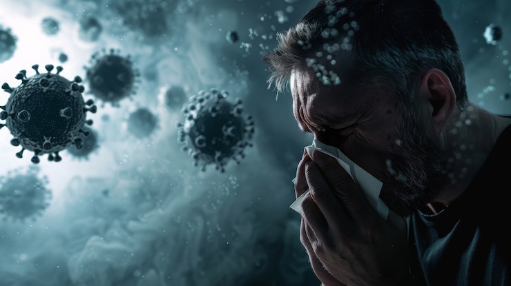 Free Photo sick adult blowing their snot