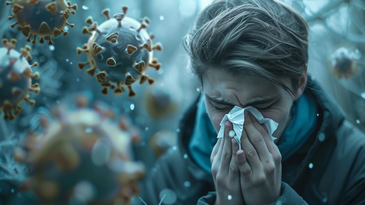 Free Photo sick adult blowing their snot