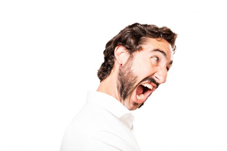 Free Photo side man screaming