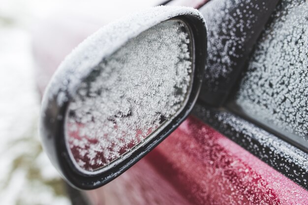 Side mirror with snowflakes