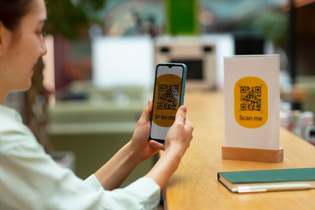 Side view adult holding smartphone