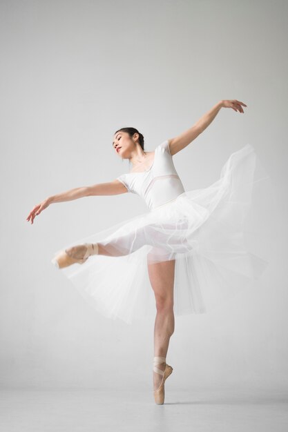 Side view of ballerina dancing