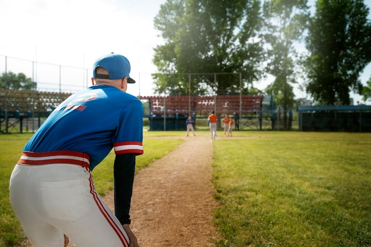 Free Photo side view boy waiting on field