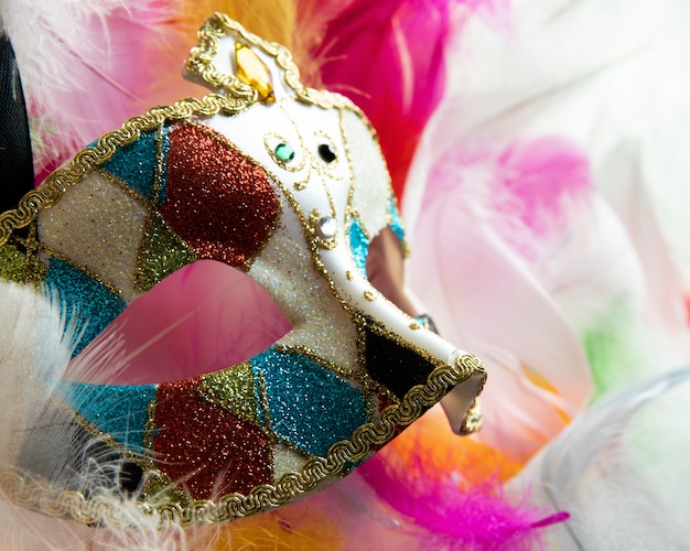 Free photo side view of a carnival mask