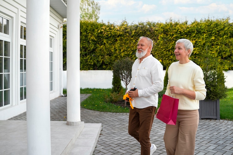 Couple celebrating retirement 