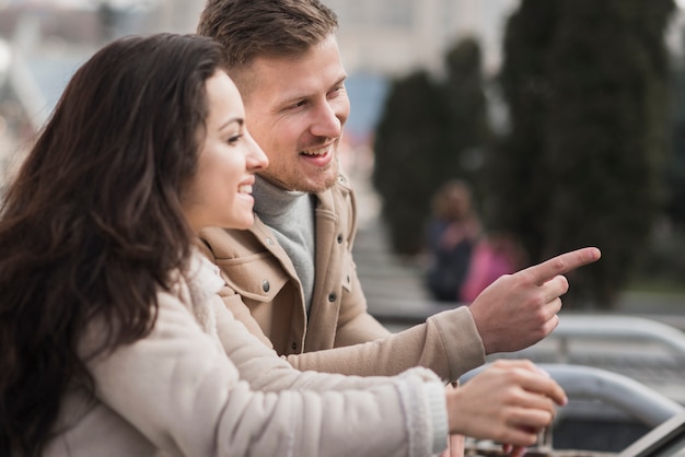 Side view of couple outdoors