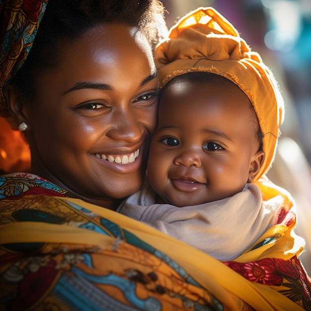 Foto gratuita vista laterale madre felice che tiene il bambino