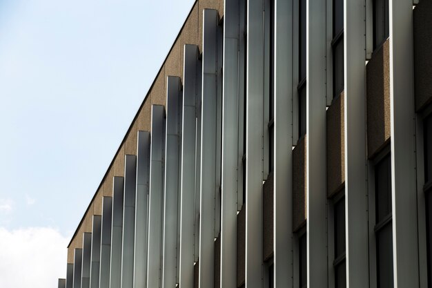 Side view imposing building with windows