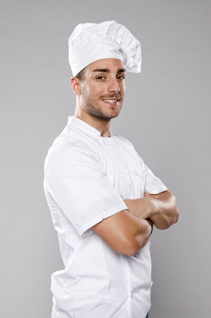 Side view of male chef