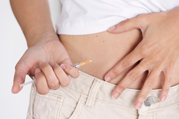 Side view patient getting injection