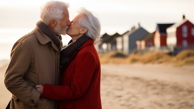 Foto gratuita baciare romantico delle coppie di vista laterale