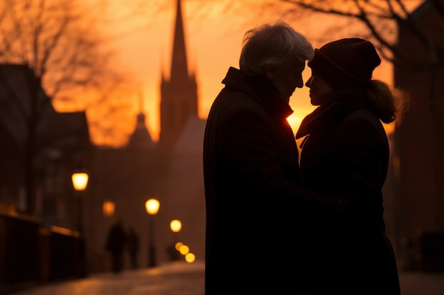 Foto gratuita coppia romantica vista laterale all'aperto