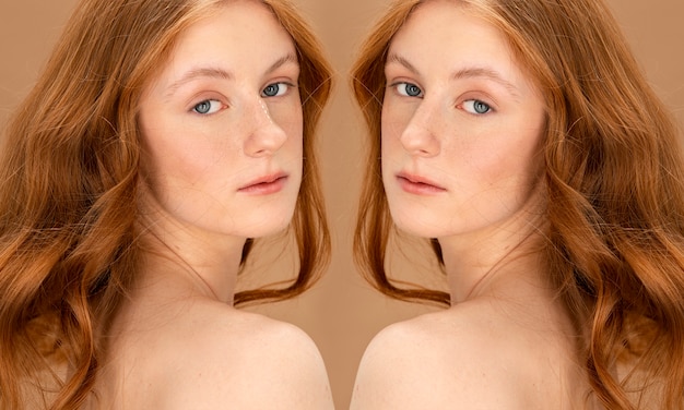 Вид сбоку женщина до и после ринопластики