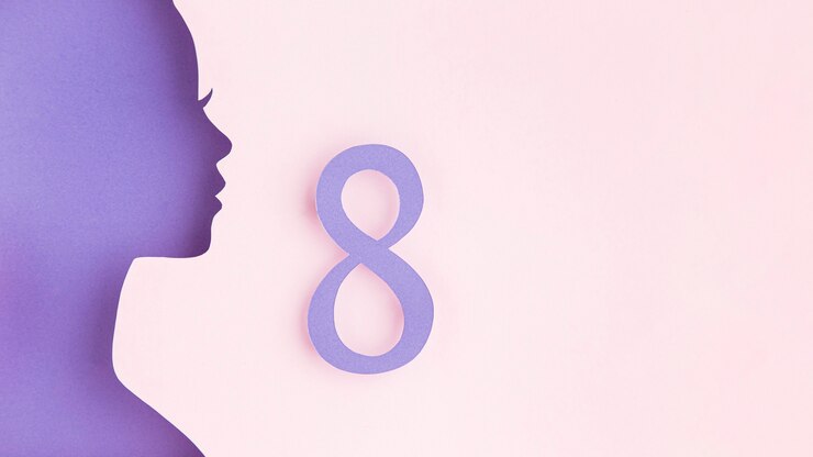 Free Photo sideways female paper figure women's day