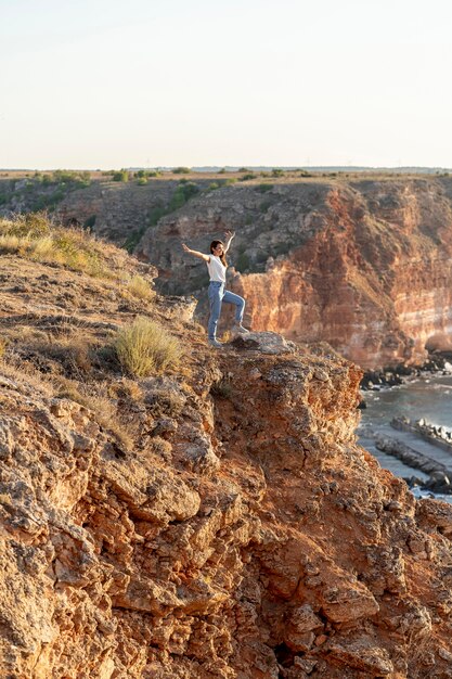 Sideways woman enjoying the view