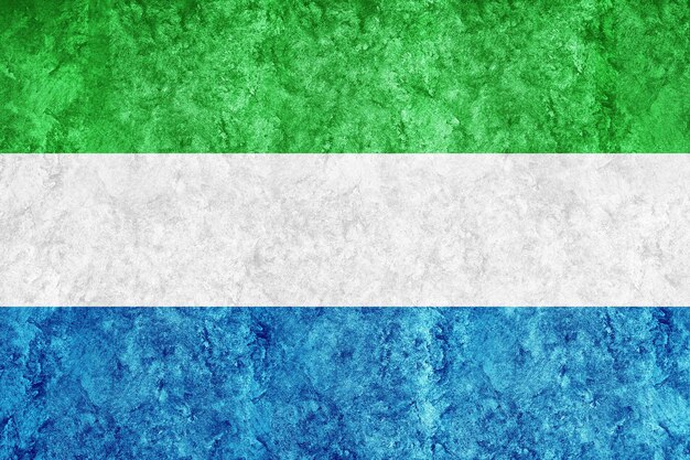 Sierra Leone Metallic flag, Textured flag, grunge flag