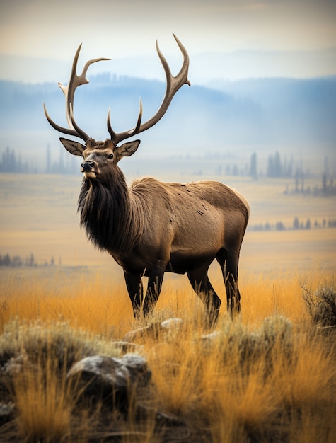 Free photo sighting of wild elk in nature