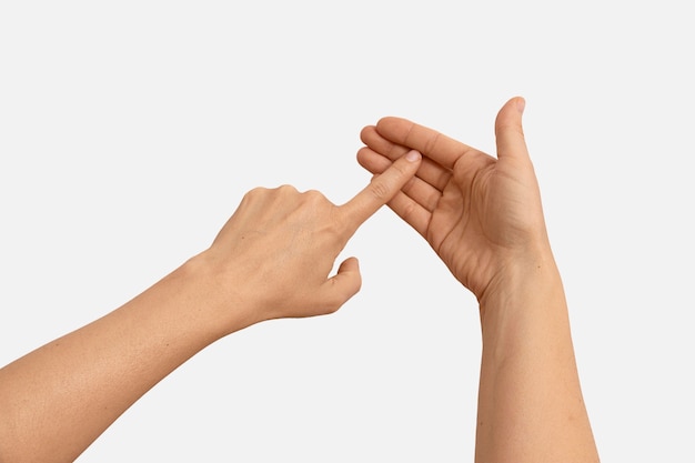 Sign language hand gesture Premium Photo