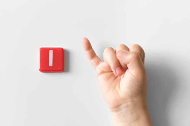 Sign language hand showing letter i