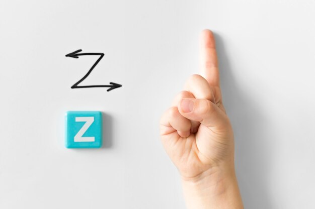 Sign language hand showing letter z