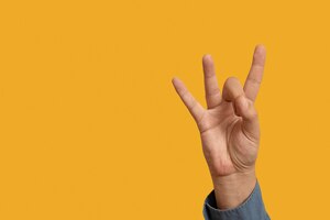 Free photo sign language with copy space
