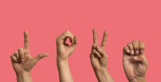 Free photo sign language with hands in studio