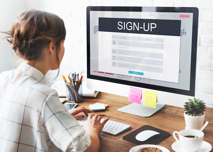 Free Photo sign up membership registration follow concept