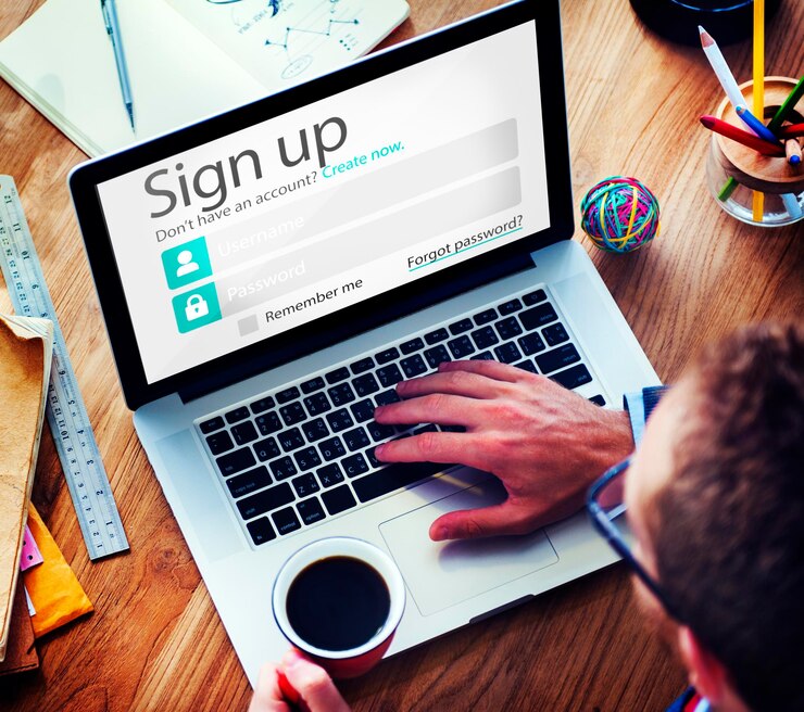 Free Photo sign up register online internet web concept
