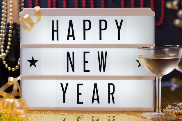 Free photo sign with happy new year wish