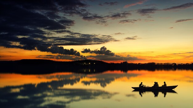 Silhouette boat