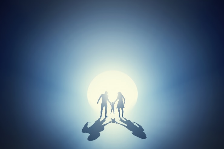 Free Photo silhouette of a family having fun together