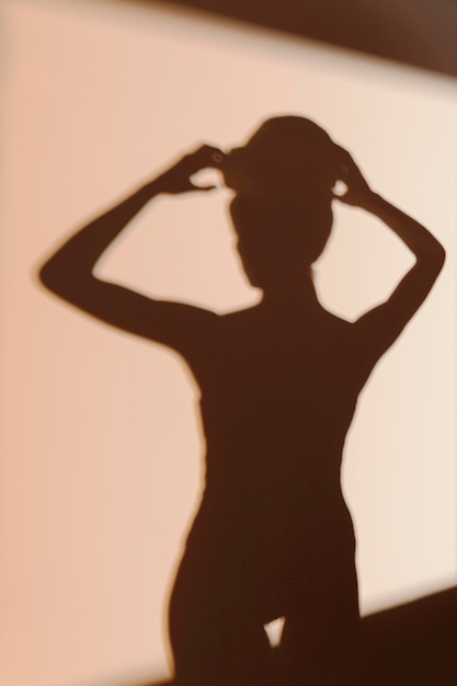 Free photo silhouette of graceful woman after shower