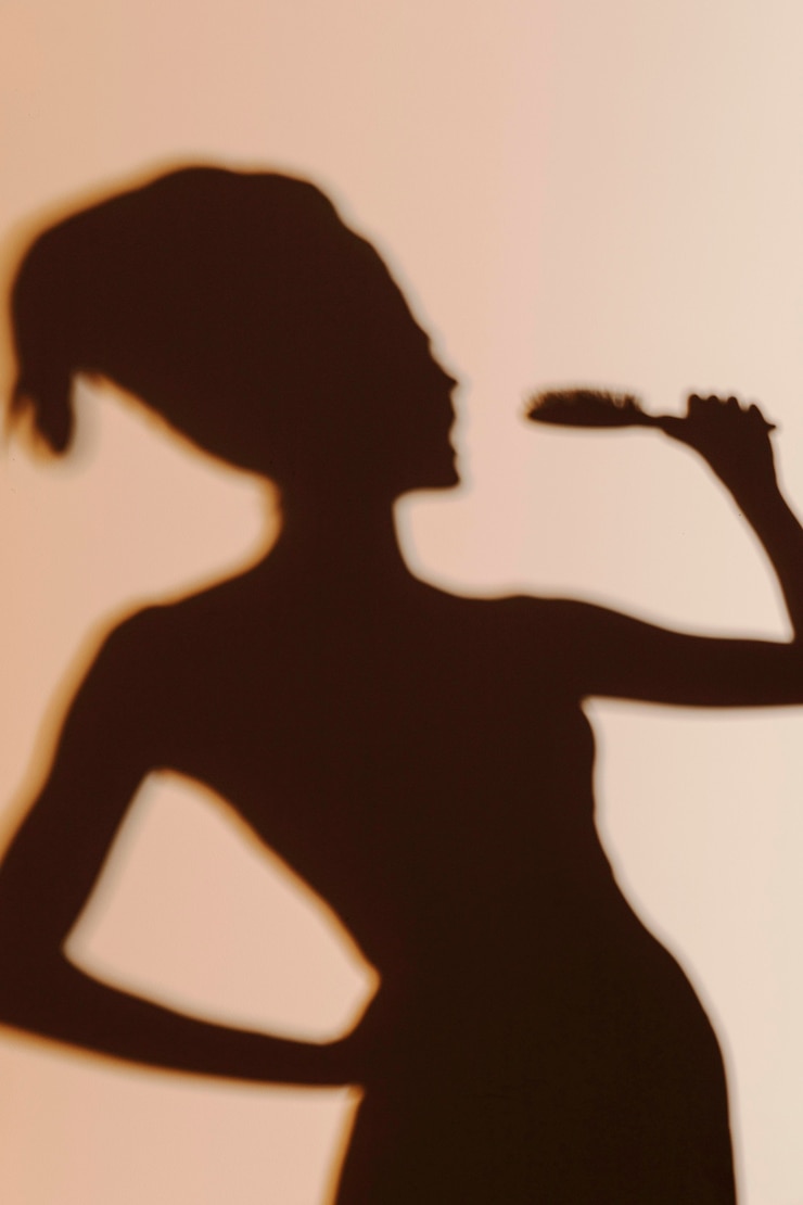 Free Photo silhouette of graceful woman after shower