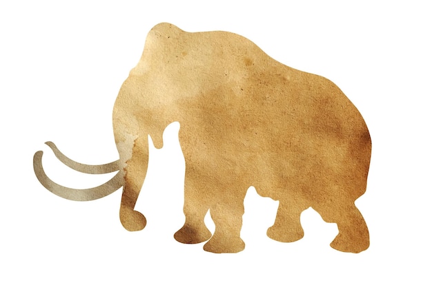 Силуэт слона из оберточной бумаги на белом фоне