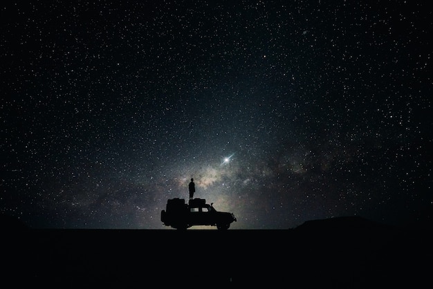 Silhouette of off-road car