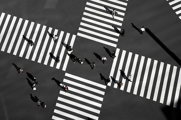 Silhouette of people in the city