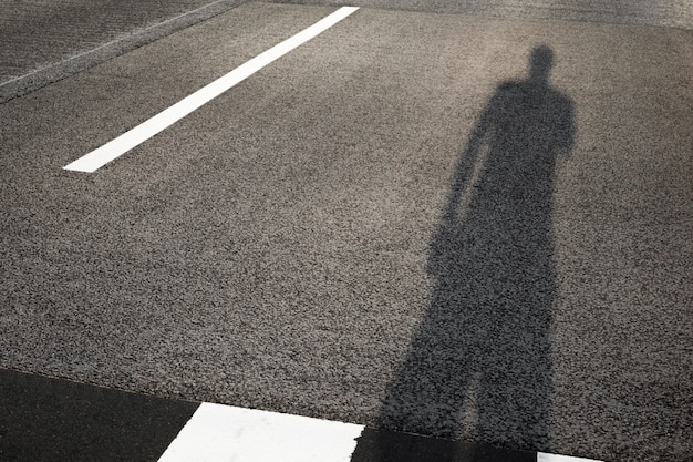 Silhouette of person in the city