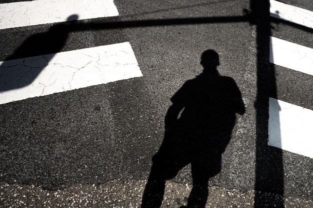 Silhouette of person in the city