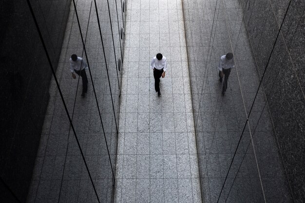 Silhouette of person in the city