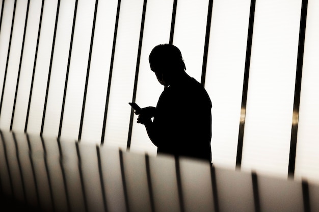 Silhouette of person in the city