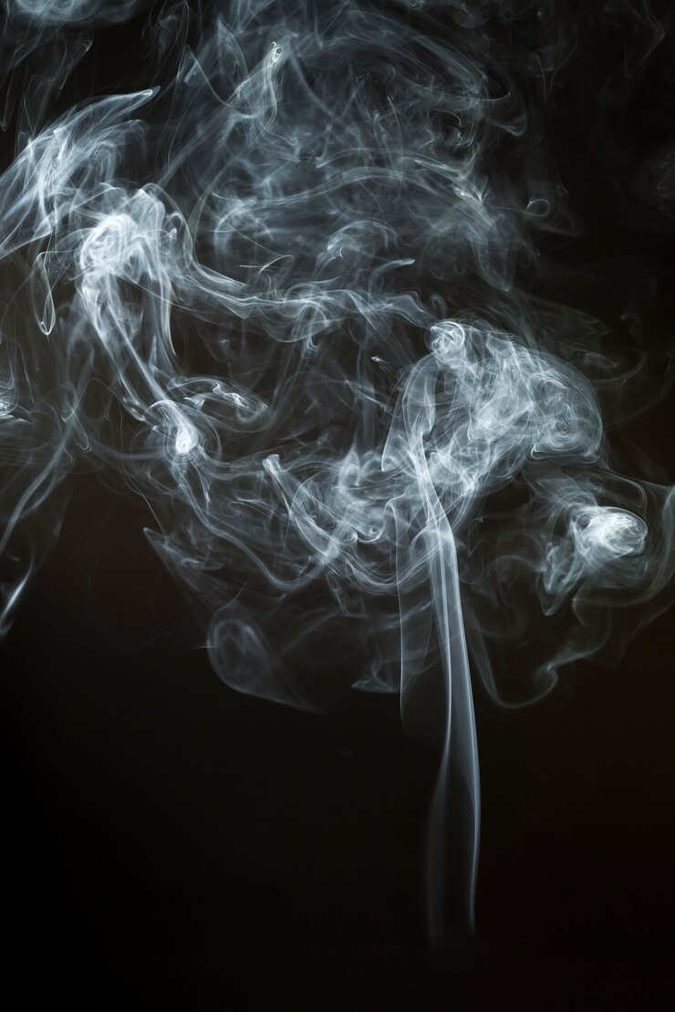 Free Photo silhouette of white steam on black background