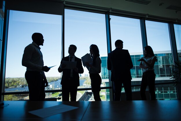 Silhouettes of business team