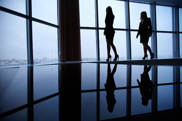 Silhouettes of businesswomen