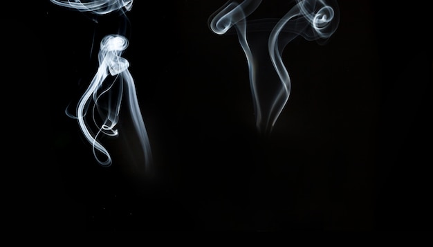 Silhouettes of smoke in motion