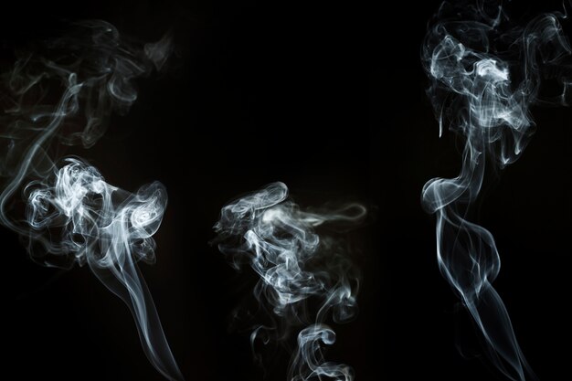 Silhouettes of smoke with different shapes