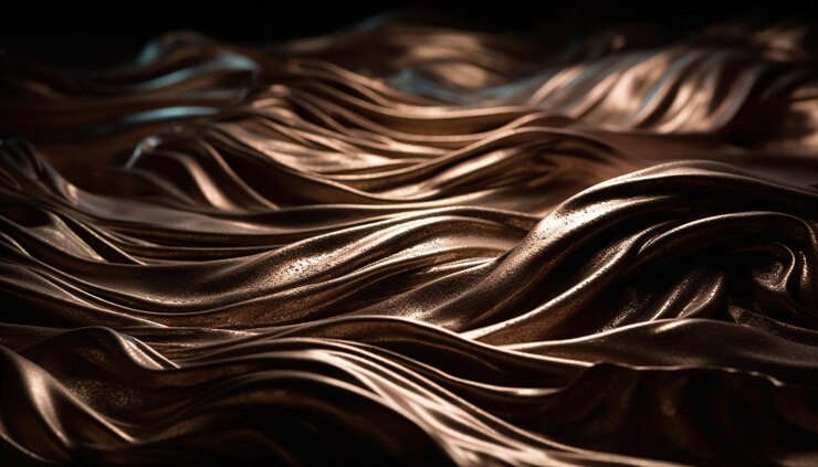 Free Photo silky wave pattern chocolate backdrop elegant design generated by ai