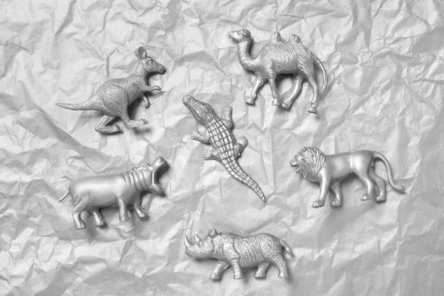 Silver aesthetic wallpaper with animals