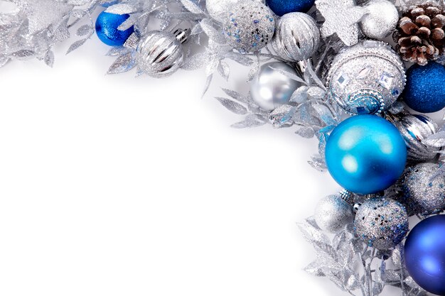 銀と青のクリスマスボール