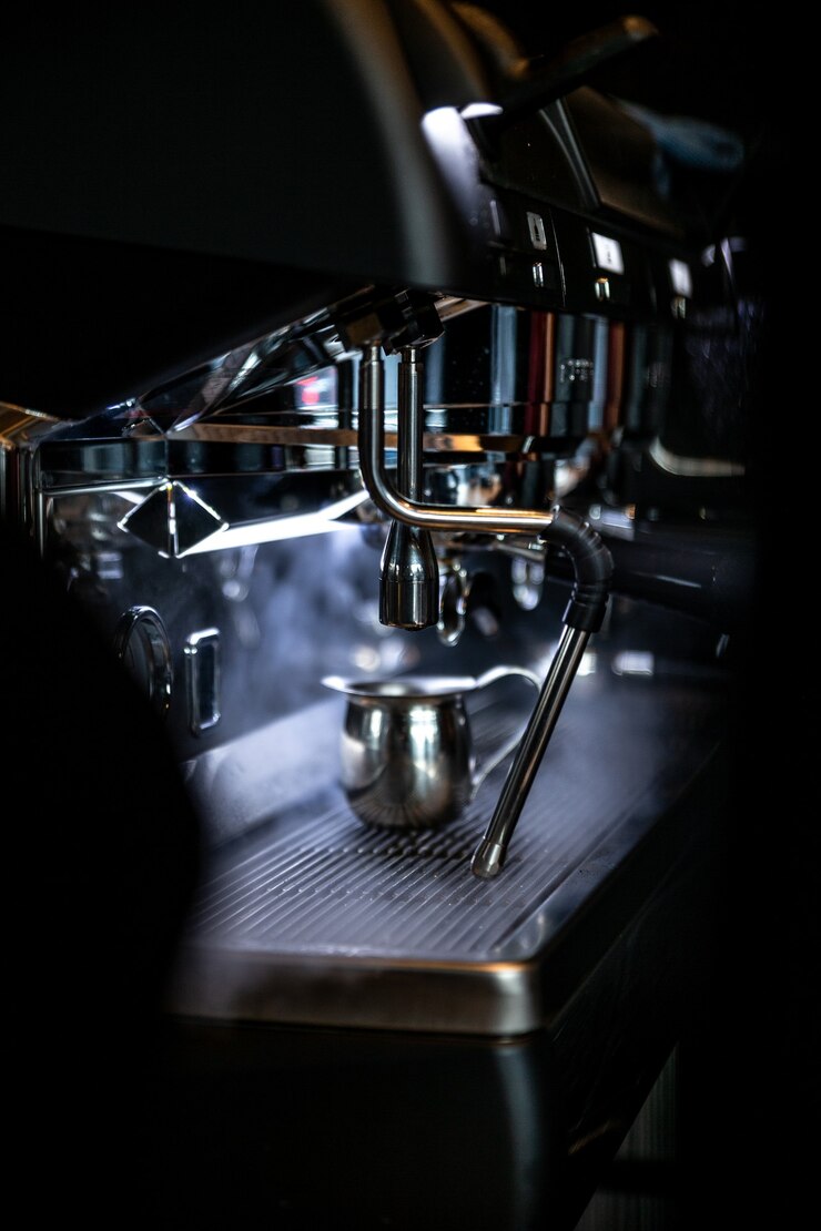 Free Photo silver coffee machine